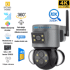 Cámara de seguridad 4G triple lente tipo PTZ para exteriores App IPC 360 Home