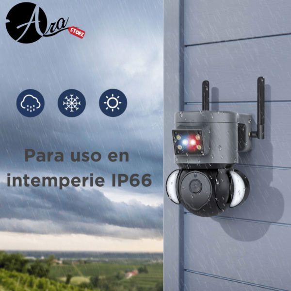 Cámara de seguridad Conectividad 4G PTZ para exteriores 4MP App Tuya Smart / Smart Life - Imagen 3