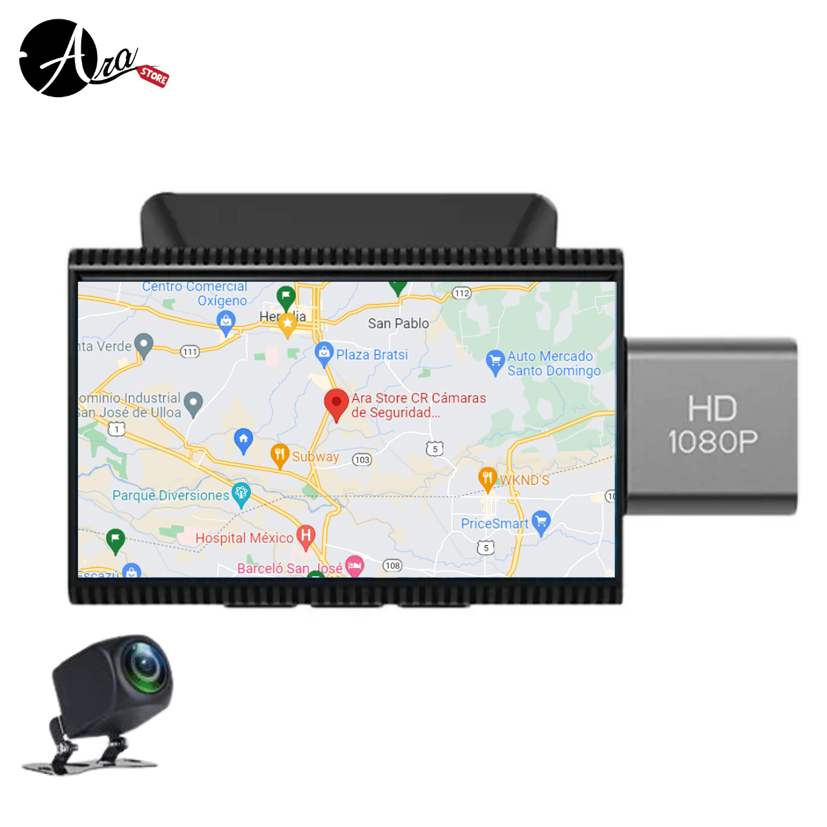cálmese Residente Coordinar Cámara para carro doble con Sistema Android 4G / Wifi con GPS rastreable. |  Ara Store Costa Rica