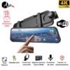 Cámara para carro wifi en retrovisor full pantalla doble cámara 2 en 1 - 4K UHD