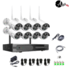 Kit de 8 camaras de seguridad inalámbricas con NVR Wifi
