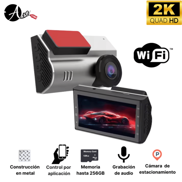 Cámara para carro Wifi 4k doble  2 en 1