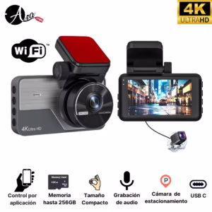 Cámara para carro 4K Wifi cuerpo metálico dual Costa Rica