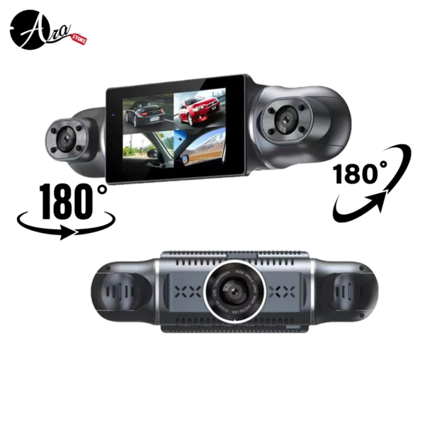 Dash cam Cámara para carro cuádruple 4 en 1 con cámaras rotativas y cámara trasera WIFI y GPS - Imagen 2