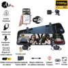 Dash Cam retrovisor Cámara cuádruple Full Pantalla Wifi 4 ángulos de grabación