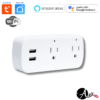 Enchufe inteligente Wifi doble con puertos USB Tuya Smart / Smart Life