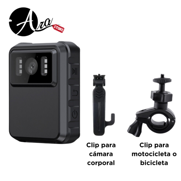 Cámara corporal o Body cam con wifi base para bicicleta o motocicleta resistente a intemperie - Imagen 2
