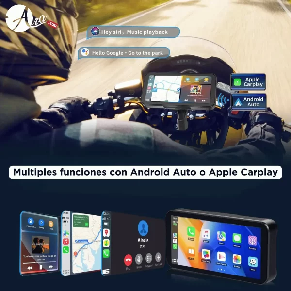 Cámara para moto android auto y Carplay inalámbrico grabación frontal y trasera. - Imagen 2