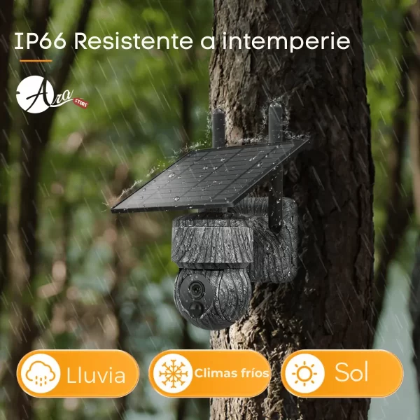 Cámara de seguridad Solar Tipo PTZ Conectividad Wifi y 4G Camuflajeada 3MP