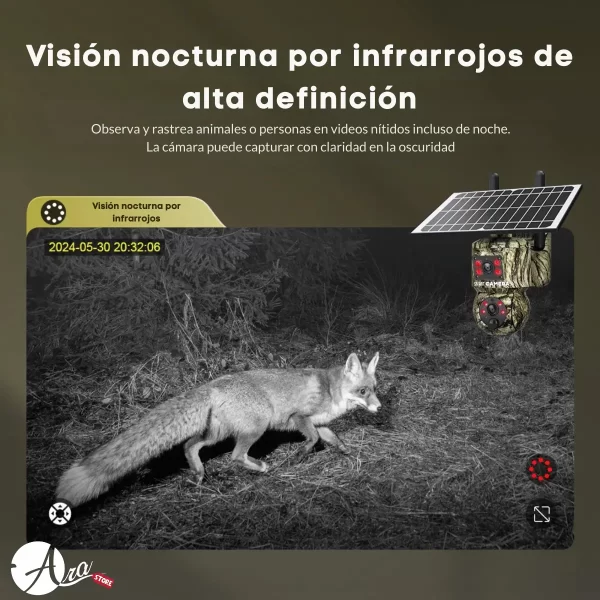 Cámara Solar WiFi o 4G Doble Lente - Gran Angular y PTZ Camuflajeada 6MP