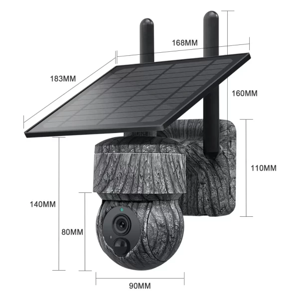 Cámara de seguridad Solar Tipo PTZ Conectividad Wifi y 4G Camuflajeada 3MP - Imagen 7