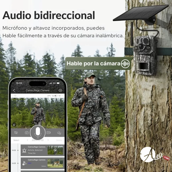 Cámara Trampa 4G con Panel Solar Para Exterior - 3MP, App Ubox