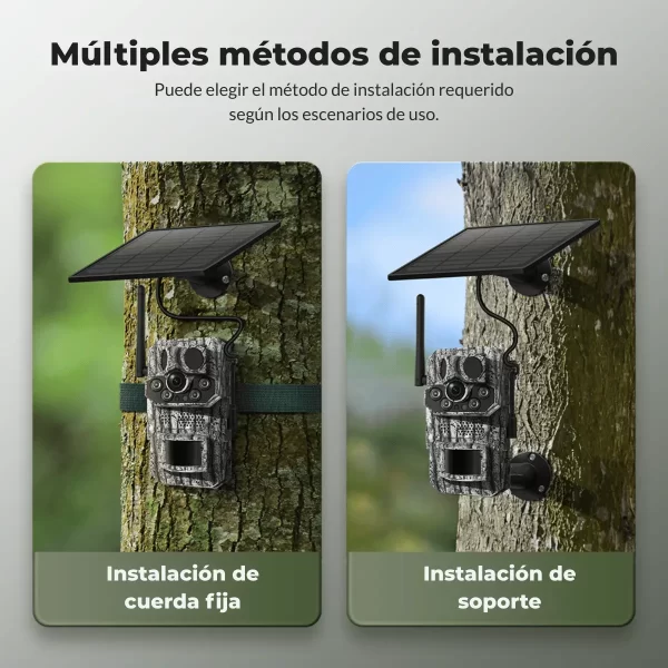 Cámara Trampa 4G con Panel Solar Para Exterior - 3MP, App Ubox