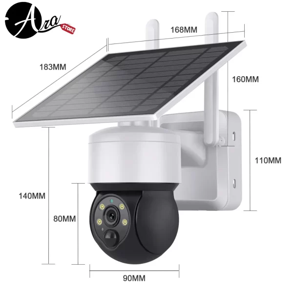 Cámara Solar Wifi PTZ para intemperie 2K Tuya Smart / Smart Life - Imagen 6