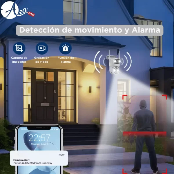 Cámara de seguridad doble lente Wifi para intemperie Tuya Smart / Smart Life - Imagen 4