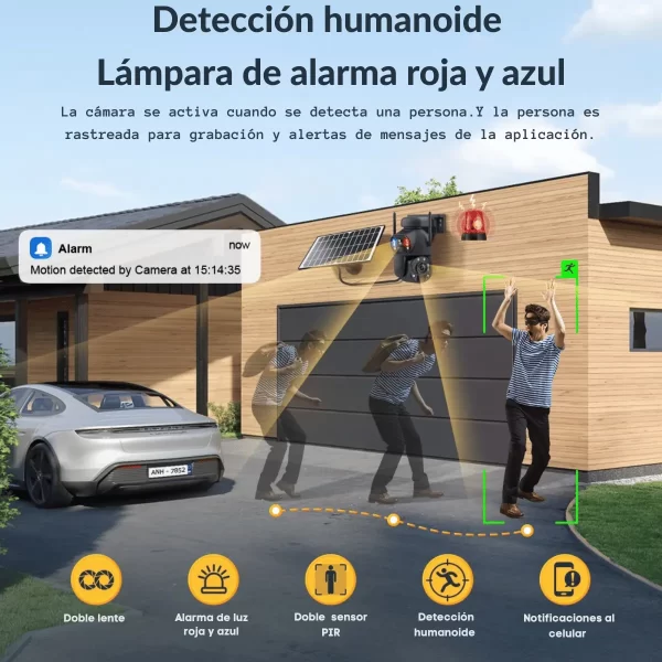 Cámara Solar con Zoom 36X Progresivo doble lente Visión nocturna Láser, Wifi o 4G - Imagen 9