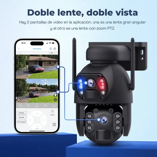 Cámara de vigilancia metálica doble lente con panel solar Wifi o 4G - Imagen 9