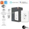 Enchufe inteligente WiFi empotrable doble con puertos USB-C y USB-A - Control por app y voz