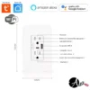 Enchufe inteligente WiFi empotrable doble con puertos USB-C y USB-A - Control por app y voz