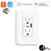 Enchufe inteligente Wifi empotrable doble con usb C y A Tuya Smart / Smart Life - Imagen 4
