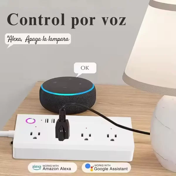 Regleta Inteligente WiFi con 4 Tomas AC, 4 USB y Protector de Picos - Imagen 3