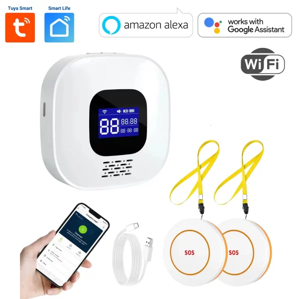 Completo sistema de alerta para cuidadores con conexión WiFi