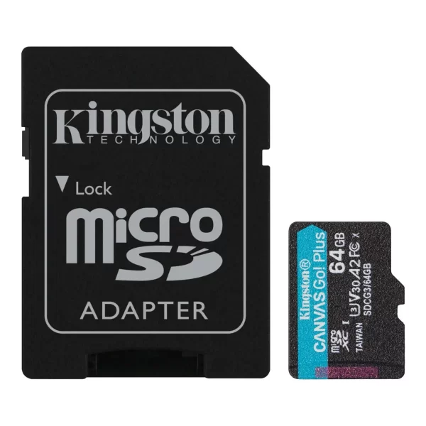 Memoria MicroSD Kingston Canvas Go! Plus 64GB – U3, V30 para Cámaras - Imagen 2