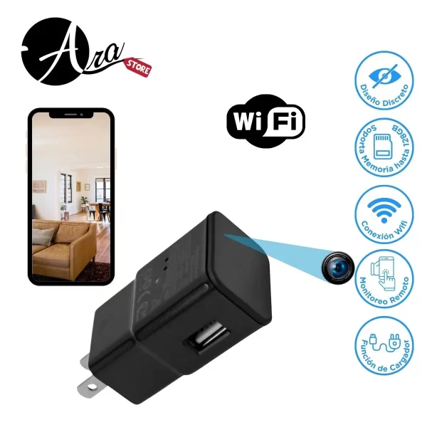 Mini cámara espía oculta en cargador USB en Costa Rica