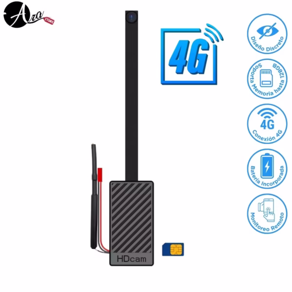 Mini cámara espía 4G con conexión por chip para lugares sin internet.