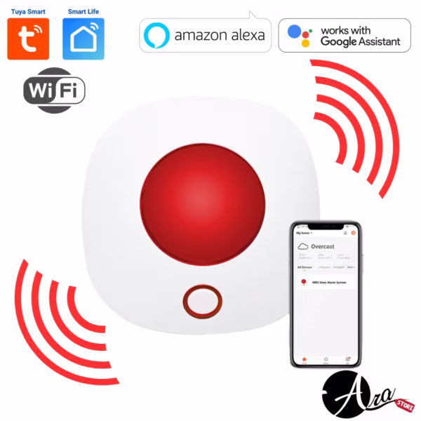 Sirena wifi inteligente PST-SN11 compatible con App Tuya Smart y Smart Life