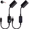 Cables adaptadores convertidores de puerto USB a toma de cigarrera de 12V en versiones Tipo A y Tipo C.